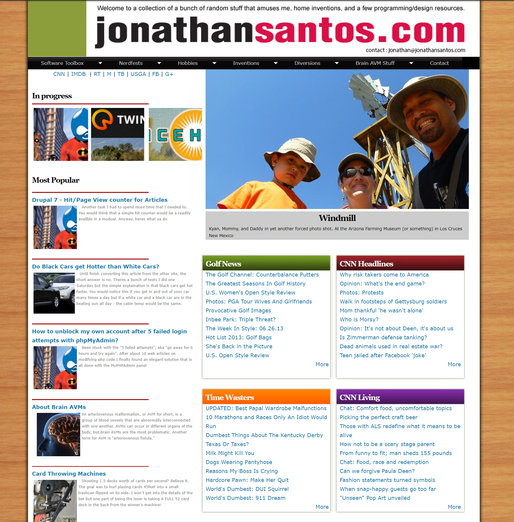 JonathanSantos.com design over the year
